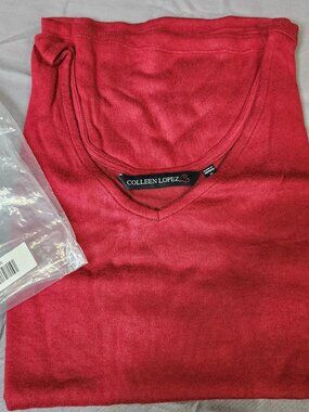 Colleen Lopez Women Tank Top Size 3X Plus Red Scoop Neck Sleeveless Stretch